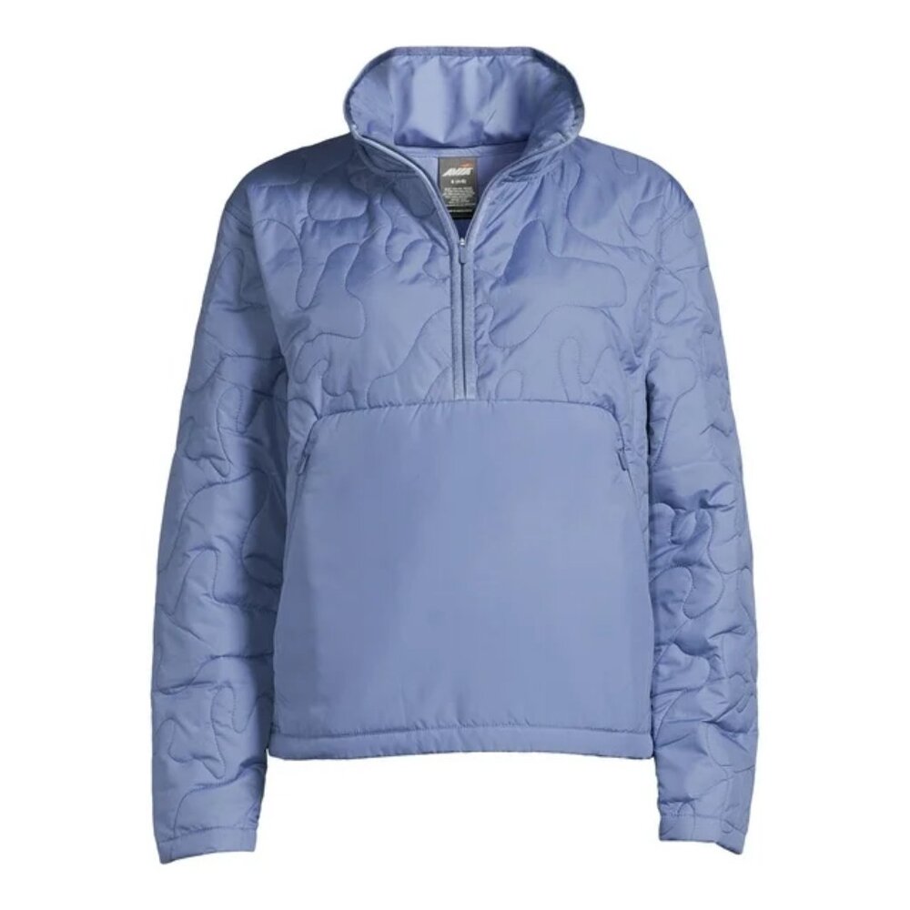 NWT Avia Womens Quarter Zip Jacket Mock Neck Blue Size XL, XXXL Quilted Pattern - Picture 4 of 5